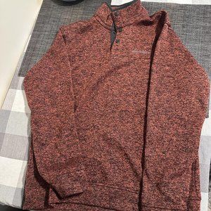 Eddie Bauer Orange 1/4 zip (snaps) Radiator Fleece mens L large